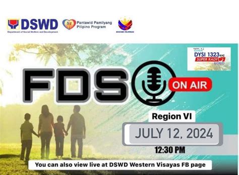 dswd western visayas fds on air|4Ps FDS TV to air its second episode this November.